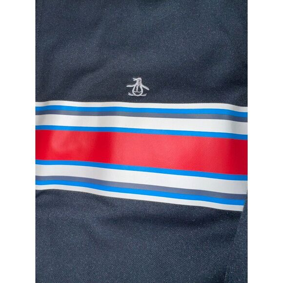 Men’s Original Penguin Full Zip Sweater Blue Red White XL Retro Track Jacket - Picture 3 of 8
